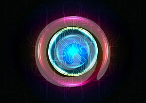 Abstract vector technology design background concept with circuit and circle light effects background, abstract tech, illustration