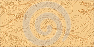 Abstract vector topographic map in brown colors