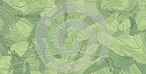 Abstract vector topographic map in green colors