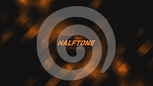 Abstract vector torn orange halftone background. Scrathed dotted texture element.