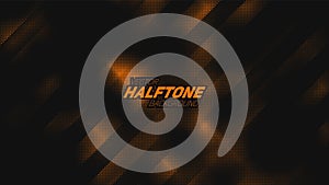 Abstract vector torn orange halftone background. Scrathed dotted texture element.