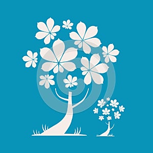 Abstract Vector Tree Illustration