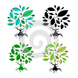 Abstract Vector Tree Illustration Set