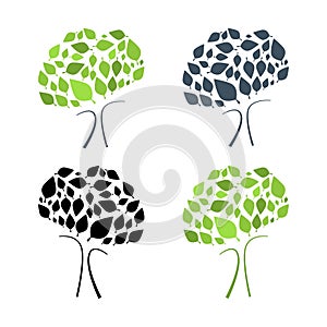 Abstract Vector Tree Illustration Set