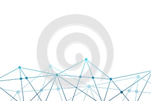 Abstract vector triangle background. Poly network pattern. Connected lines and circles