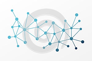 Abstract vector triangle background. Poly network pattern. Lines and circles connection illustration for science, net, molecule