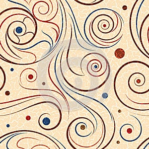 Abstract vector twirls seamless pattern.