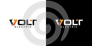 Abstract Vector Volt Logo in two color variations. Premium Logotype design for luxury company branding