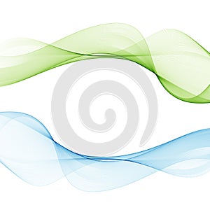 Abstract vector wave background, blue and green waved lines for design brochure, website, flyer