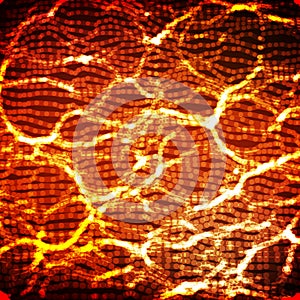 Abstract vector wave mesh background. Point cloud array. Chaotic light waves. Technological cyberspace background. Cyber