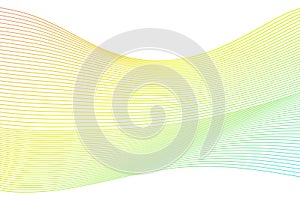 Abstract vector wave pattern. Yellow orange green blue gradient background. Blend illustration for design, template