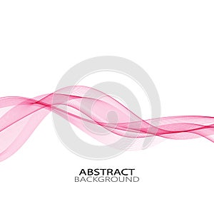 Abstract vector wave on white background purple curves.