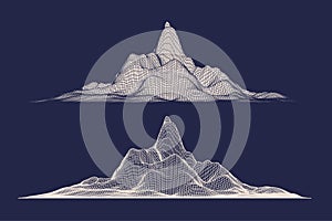 Abstract wireframe mesh mountains