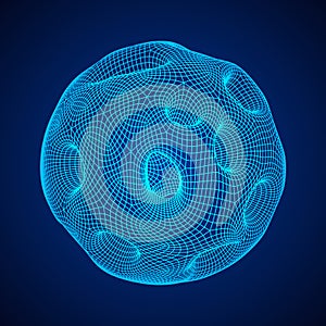 Abstract vector wireframe sphere