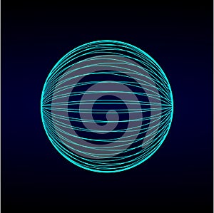 Abstract vector wireframe sphere glowing. Vector illustration eps 10