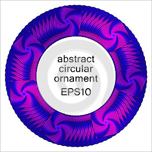 Abstract vectorial round frame with geometric elements and place for text.