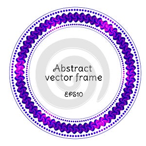 Abstract vectorial round frame with geometric elements and place for text.