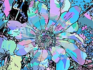 Abstract vectorised macro image of Flower