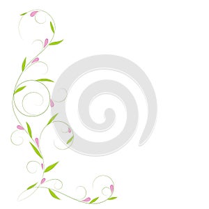 Abstract vertical floral swirl with place for your text.