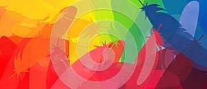 Abstract vibrant colorful parrot feathers background