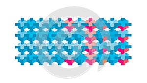 Abstract Vibrant Geometric Pixel Mesh Pattern, vector design Generative AI