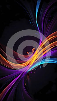 Abstract vibrant glowing neon colors illustration wallpaper background AI Generated