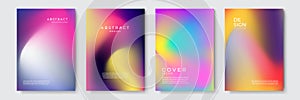 Abstract vibrant gradient geometric cover designs, trendy brochure templates, colorful futuristic posters. Vector illustration