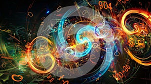 Abstract Vibrant Numerology Concept Art soul urge numbers