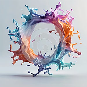 Abstract Vibrant Ring of Splashes in Motion
