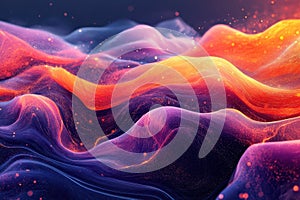 Abstract Vibrant Waves of Light and Color Digital Art