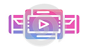 Abstract Video Player Interface with Play Button, vector design Generative AI