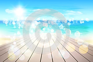 Abstract view on the beach. Vector Illustration.