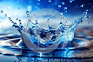 Close up view of the abstract Blue water splash background photo