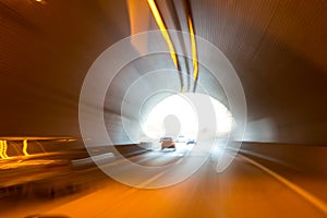 Abstract View of Cars in a Tunnel