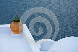 Abstract view of the cycladic style of traditional houses at Santorini.