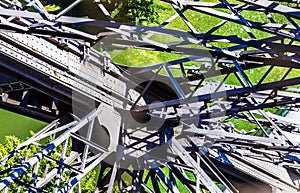 Abstract view of details of Eiffel Tower in Paris