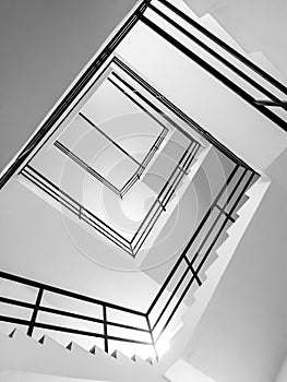 Abstract view of indoor stairs