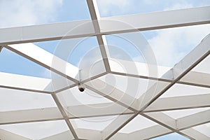 Abstract view of a large suspension metal structure