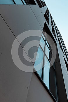 Abstract view of a modern building facade. Perspective of a office skyscraper