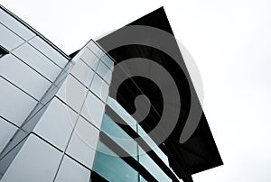 Abstract view of a modern, IT related headquarters showing its artistic presence.