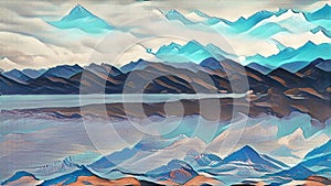 Abstract view of a mountain landscape