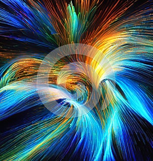 Abstract view of multicolored fiber optics