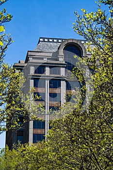 Abstract View of an Office Building and Trees