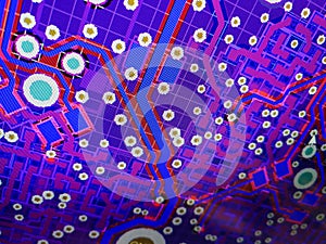 Abstract view of PCB design from computer screen