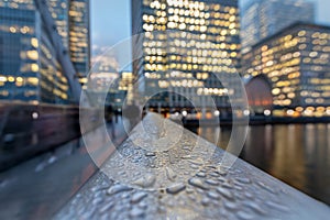 Abstract view to the financial district Canary Wharf in London