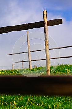 Abstract view wooden fence