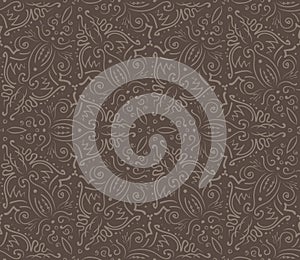 Abstract vintage brown seamless pattern