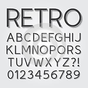 Abstract Vintage Retro Font and Numbers