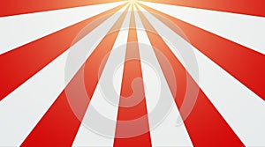 Abstract vintage sunlight of red and white background. Carnival circus tent top view style for circling animation. Star burst sun