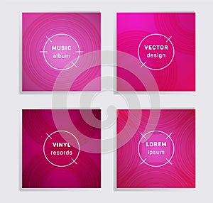 Abstract vinyl records music album covers set.